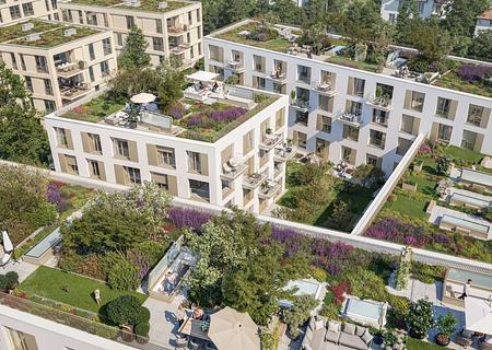 Zwei-Zimmer-Penthouse mit Rooftop-Terrasse und Blick über Landsberg - Blick auf die Dachgärten