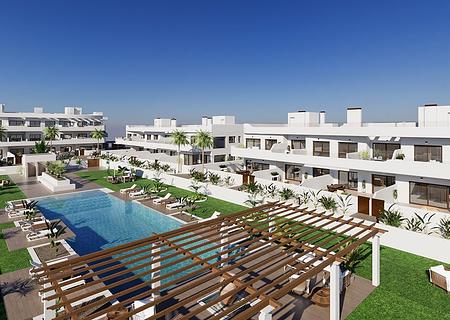 Penthouse-Wohnungen mit 3 Schlafzimmern, 2 Bädern, Dachterrrasse, Meerblick und Gemeinschaftspool neben dem Golfplatz von La Serena Golf