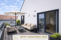 Neubau: Lichtdurchflutete 3-Zimmer-Wohnung mit großzügiger Süd/West-Dachterrasse - Dachterrasse Möblierungsbeispiel