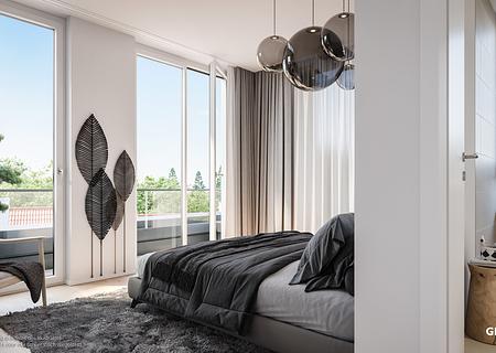 Helle 4-Zi.-Whg. mit geschützter Süd-Loggia und 2 Tageslichtbädern, davon 1x en suite - Wohn- und Einrichtungsbeispiel