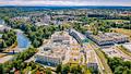 Townhouse über zwei Etagen mit Rooftop-Terrasse direkt am grünen Lechufer - Blick aus der Vogelperspektive