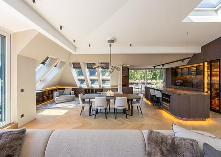 Penthouse der Spitzenklasse: Exquisites Interieur, Großzügigkeit und Privatsphäre - Interior Design auf höchstem Niveau