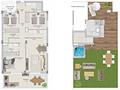 Penthouse-Wohnungen mit 3 Schlafzimmern, 2 Bädern, Vorinstallation Klimaanlage, Kfz-Stellplatz, Meerblick und Gemeinschaftspool nur 100 m vom Strand