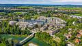 Sofort einziehen - mitten im Grünen: Phantastische 3,5-Zimmer-Gartenwohnung mit Lechblick - Vogelperspektive