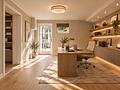 Walmdach-Einfamilienhaus mit schönem Garten, Wintergarten & vielseitigem Souterrain am Isarhochufer - Homeoffice - Visualisierung