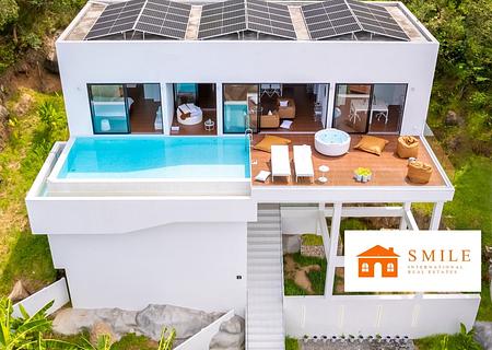 Thailand! Koh Samui! Erstbezug! Sehr anspruchsvolle, energieautarke 195 m² Villa mit 180° Meerblick