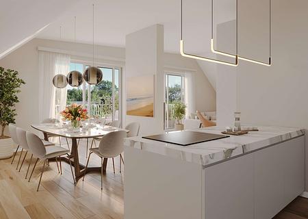 Großzügig, modern, im Grünen: Perfekte 3-Zimmer-Wohnung in sonniger Süd-West-Ausrichtung - Essbereich