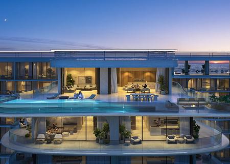 Penthouse mit Pool auf der umlaufenden Terrasse - 
frontale Strandlage - RUYA_Deyaar_AYA_V23 Penthouse_OutsideInR01
