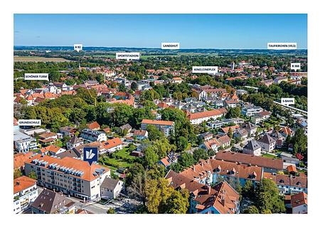 Großzügigkeit im Herzen der Stadt: XXL-3-Zimmer-Wohnung im Erdinger Zentrum - Aus der Vogelperspektive