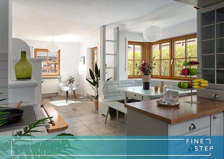 Wohnen am Feldrand – familienfreundliche DHH mit viel Platz und besonderer Wohnatmosphäre - FINESTEP Immobilien