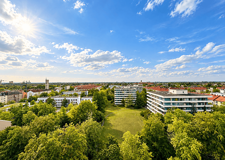 Renovierte 1-Zimmer-Wohnung in Bestlage Sendling - Wunderschöner Blick vom Balkon - KI-generiert