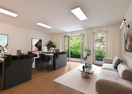 Moderne Gewerbeeinheit in sehr gesuchter, zentraler Lage - Büro mit gemütlicher Atmosphäre