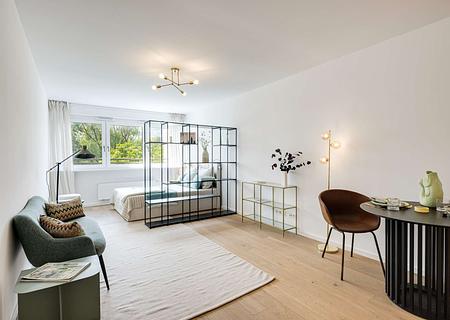 City-Apartment im Grünen - als Stadtwohnung, Zweitwohnung oder zur Kapitalanlage - Blick auf Wohn-Schlafbereich