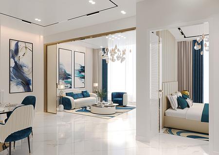 Flex-Presidential Suite mit Pool - vollmöbliert -
verwandeln Sie den Wohnbereich in ein Gästeschlafzimmer. - 1BHK-01