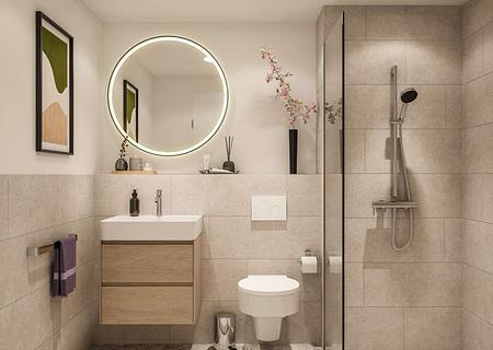 Ideal geschnittene Zwei-Zimmer-Dachgeschoßwohnung - Bad mit Wellness-Faktor