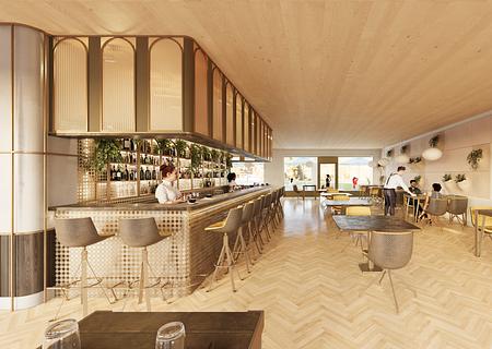 Exklusive Neubau-Gastronomieflächen in historischem Ambiente in bester Innenstadtlage von Karlsruhe - Rendering Gastro