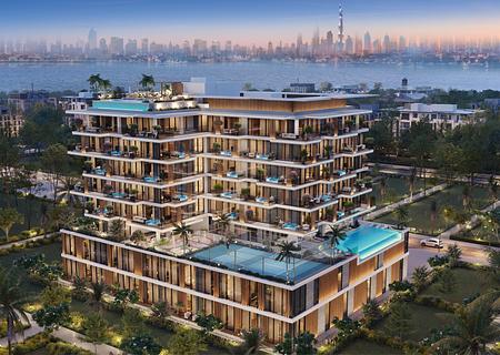 Allegro Park auf Dubai Islands -
Pool auf dem Balkon - Aerial_Canal_Night_View_Post_v06