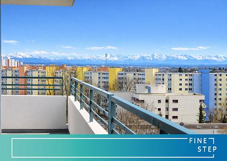 3-Zimmer Panorama-Eckwohnung im 10. OG mit Alpenblick, Südbalkon & Tiefgarage am Ostpark - Titelbild