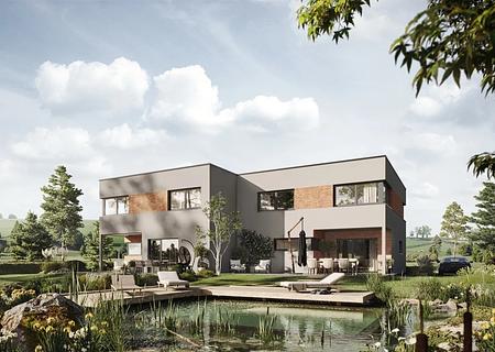 Exklusives Baugrundstück in erster Seereihe (ca. 4.200 m²) – 2 DHH möglich (je DHH, ca. 2.100 m²) - DH Beispiel