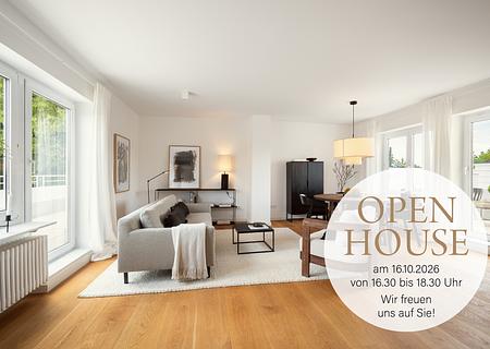 OPEN HOUSE, Lichterfülltes Penthouse-Flair: Soeben modernisierte 2,5-Zi.-Wohnung mit Dachterrassen - ETW 3818 - Open House