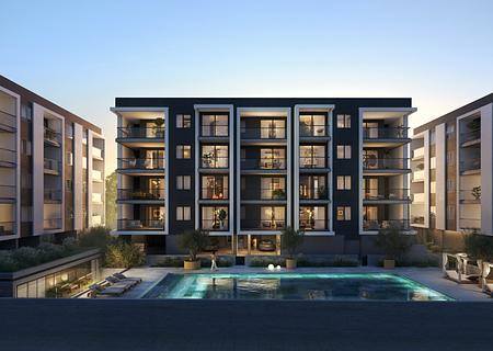 3-Zimmer Neubau - 450 m zum Strand-Pool - Gym - Sauna - 2 km Golfplatz - ACE_VIEW 01_FRONT SUNSET
