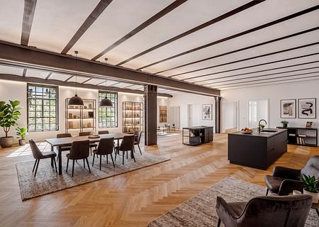 Spektakuläre Loft-Rarität über ca. 222 m² mit historischem „Industrial Feeling“ in Haidhausen - Flexible Nutzung, visualisiert