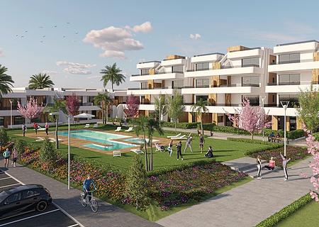 Penthouse-Wohnungen mit 2 Schlafzimmern, 2 Bädern, Dachterrasse und Gemeinschaftspool in sehr schönem Golf-Resort