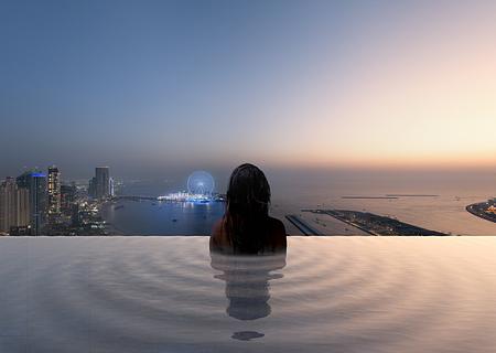 2 Zimmer plus Extra-raum im W Residences Tower 3 - Dubai Harbour direkt am Yachthafen - 240626-Rooftop-pool-02