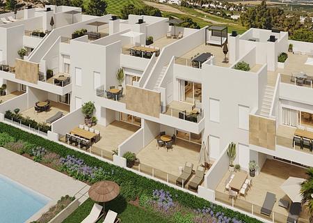 Erdgeschoss-Wohnungen mit 2 Schlafzimmern, 2 Bädern, Klimaanlage und Gemeinschaftspool im wunderschönen La Finca Golf Komplex