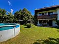 Wohnen im Grünen - Familienfreundliche DHH in Gilching - Gartenansicht mit Pool