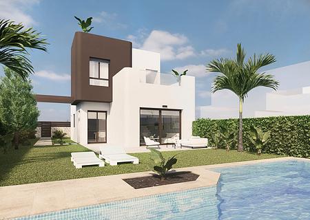 Exklusive Villen mit 3 Schlafzimmern, 3 Bädern, Dachterrasse, Kfz-Stellplatz und Privatpool in der sehr schönen Golfanlage Lo Romero Golf