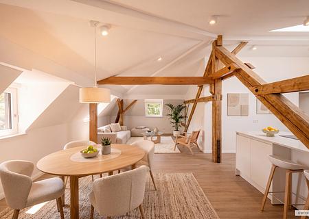 Wohnen am Schlosspark: Kernsanierte 3-Zimmer-Wohnung direkt an der Würm - Historischer Charme (Visualisierung)