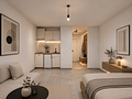 Renovierte 1-Zimmer-Wohnung in Bestlage Sendling - Visualisierung Wohn-/Schlafbereich