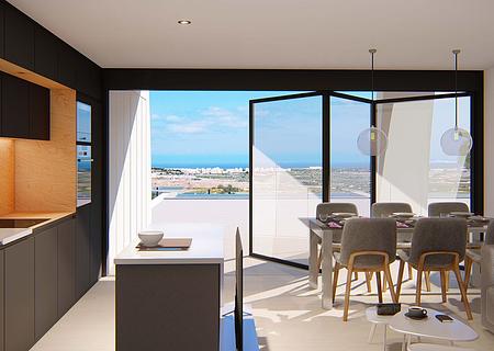 Fantastische Penthouse-Wohnungen mit Meerblick, Privatpool und Dachterrasse in wunderschöner Anlage mit beheiztem Innenpool und Sauna - Obergeschoss-Wohnungen mit Meerblick in Rojales
