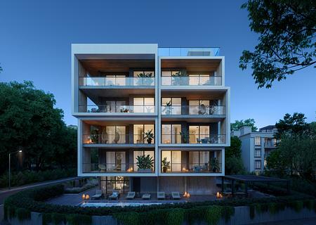 Penthouse mit Pool und Dachterrasse - 800 m zum Strand - GERMASOGEIA 651 VIEW 02 FRONT NIGHT