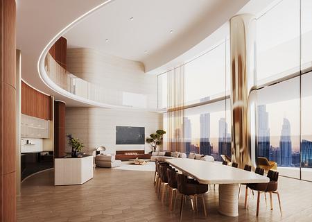 Die Grand-Mercedes-Suite mit Pool im 62. Stock - Business Bay - 
Mercedes Benz Places - Livingroom_Shot_2
