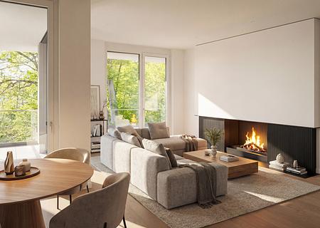 Logenplatz mit Seeblick: Exklusives 3-Zimmer-Penthouse mit Kamin, Liftlanding, Spa und Hobbyflächen - Wohnen mit Wohlfühlfaktor (visualisiert)
