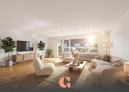 Schwabing - familienfreundliche Dachgeschosswohnung - Wohnzimmer