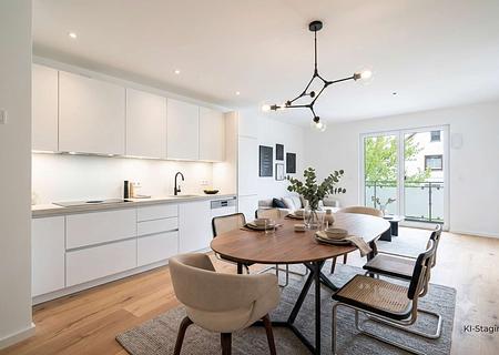 Open-House:Samstag, 22.8. | 10-12 Uhr | 3-Zimmer-Wohnung mit drei Balkonen & großzügigem Wohnbereich - Wohnzimmer (KI-Staging)