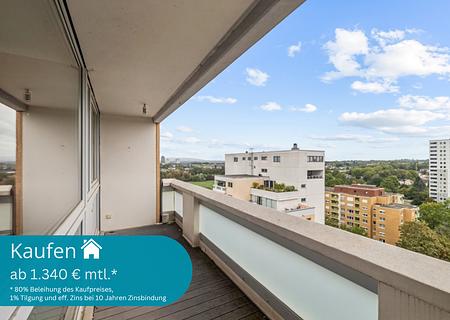 ++Wohnen über den Dächern der Stadt: Helle 3-Zimmer-Wohnung mit Balkon und Weitblick++ - Tielbild