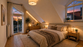 Traumhafte 3-Zi.-Dachgeschosswohnung über 2 Etagen in Trudering - Schlafzimmer Staging
