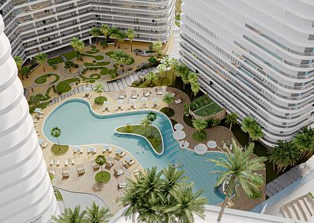 Studio mit Balkon und Poolblick - Swimming_Pool_Top_View