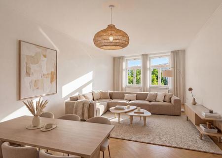 Wohlfühlflair in Neuhausen: Reizvolles 3-Zimmer-Stadtdomizil mit Stil und Charme - Wohnen (virtuell möbliert)