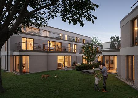 Neubau: Toplage in der Villenkolonie I: Familienfreundliche 4-Zimmer-Wohnung mit großer Terrasse - Attraktive wertige Architektur