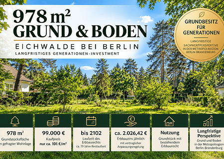 978 m² Grund & Boden in Eichwalde – langfristiges Generationen-Investment - KI Titelfoto