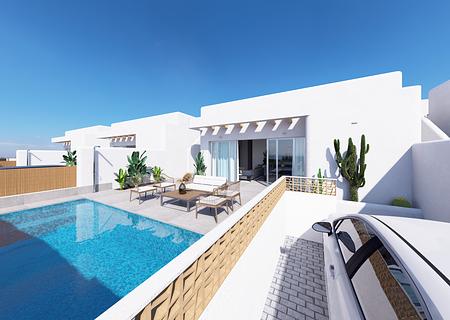 Schöne ebenerdige Villa mit Pool - FACHADA_PARKING