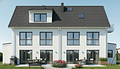 Überschrift: Phantastische Neubau-DHH für die ganze Familie im Grünen - Sonnige Süd-Terrassen