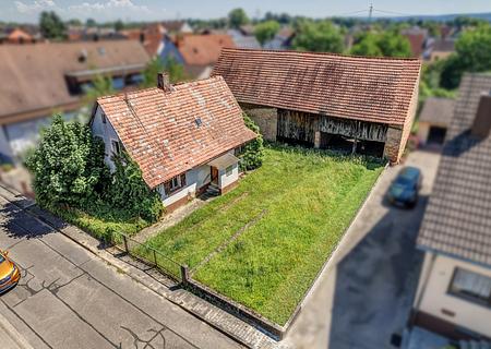 Abrissgrundstück zur Neubebauung mit 999 m² in Elchesheim-Illingen - Luftaufnahme