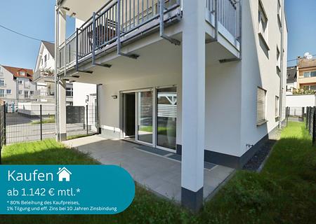 Moderne 2-Zimmer-Wohnung mit Terrasse und Garten in guter Lage - Außenansicht