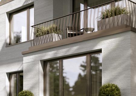 Neubau: Lichtdurchflutete 3-Zimmer-Wohnung mit Terrasse und Süd-West-Ausrichtung - Exklusive Fassadengestaltung (Visualisierung)